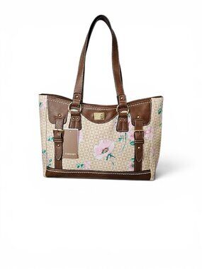 Concept Taylor Signature Floral Boho Buckle Tote Shoulder New Bag Beige Brown